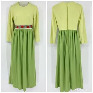 Vintage Jane Martin Plush Long Sleeve Maxi Dress